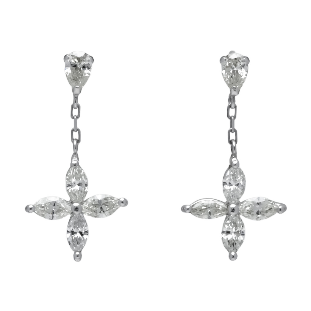 プラチナ900 ダイヤモンド ピアス J437648 | ユキザキセレクトジュエリー