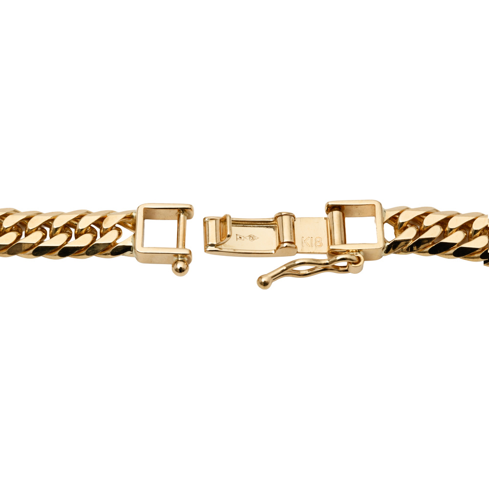 14kt SAK金のネックレス K18イエローゴールド ダイヤモンド 喜平 ネックレス ダブル6面 約50cm