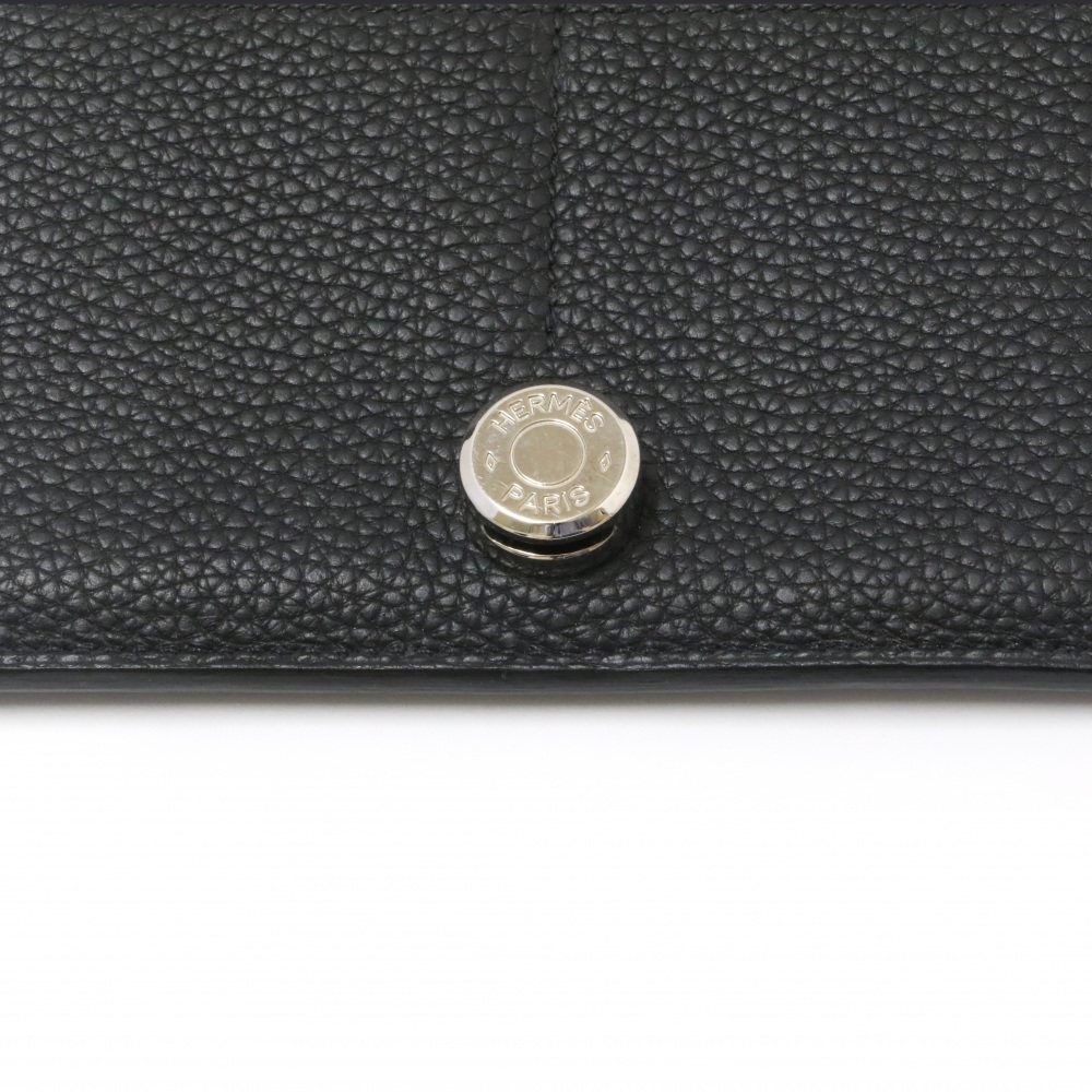 ■中古■　エルメス ドゴンデュオ GM 財布 札入れ 小銭入れ トゴ ブラック Y刻 【309298】1 HERMES - □中古□ エルメス ドゴンデュオ GM 財布 札入れ 小銭入れ