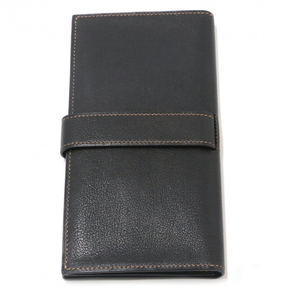 中古] エルメス 財布 ブラック シルバー金具 レディース 財布 R008059