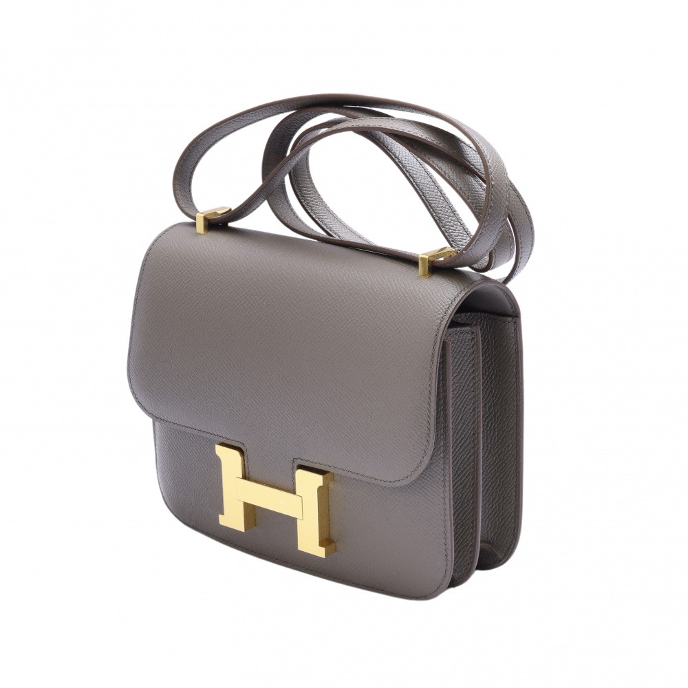 未使用] エルメス III ミニ エプソン グリスエタン イエローゴールド