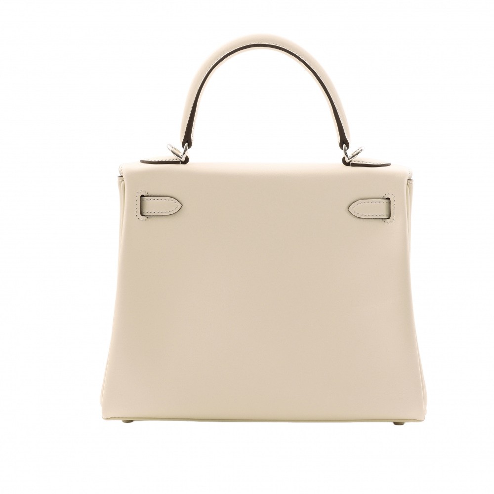 【新品未使用】HERMES ケリー空箱 保存袋 リボン 金具保護フェルト 未使用] エルメス ケリー25 25 スイフト ナタ シルバー金具 Z刻印 2022