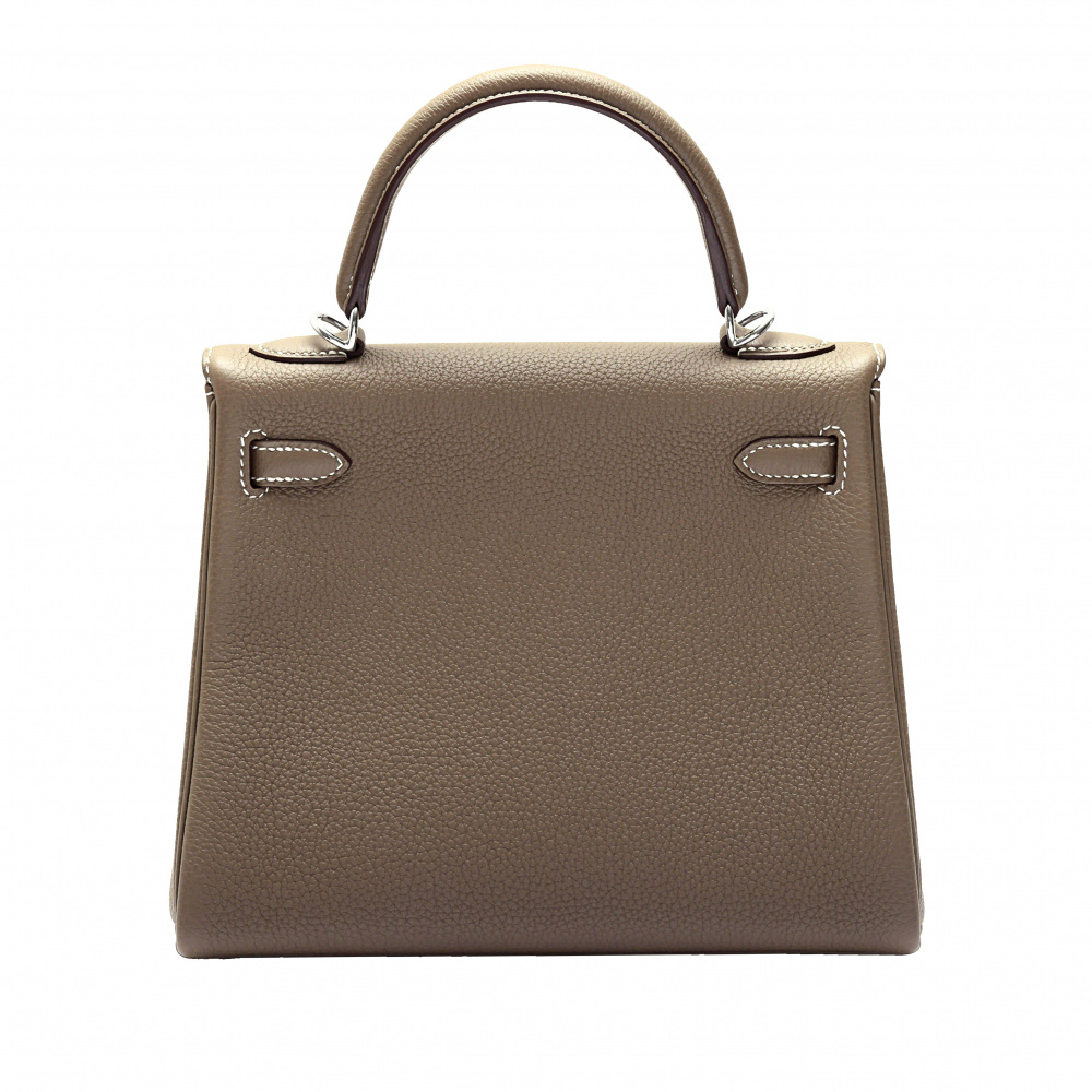 未使用] エルメス ケリー25 トゴ エトゥープ シルバー金具 U刻印  