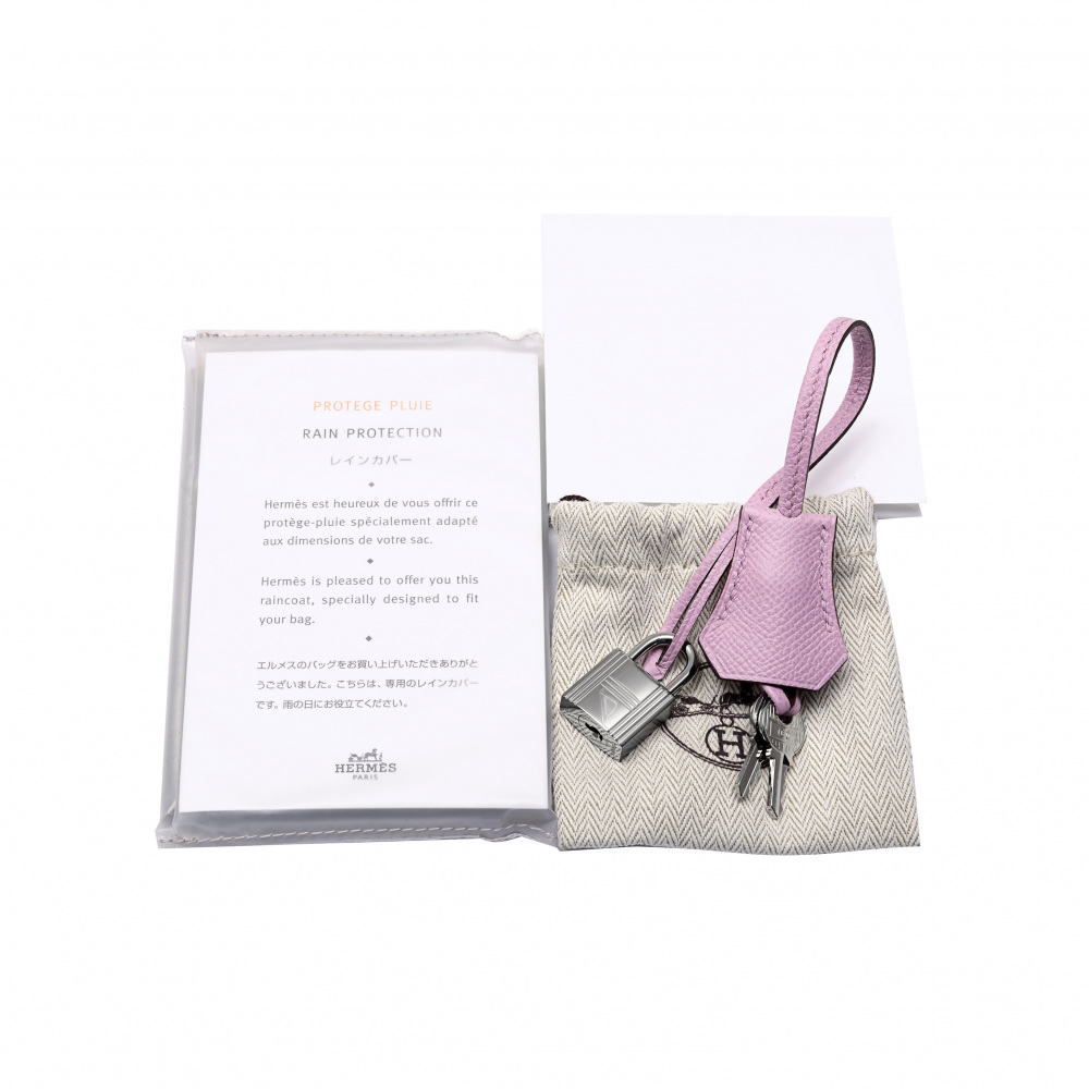 未使用] エルメス バーキン30 エプソン モーヴシルベストル シルバー