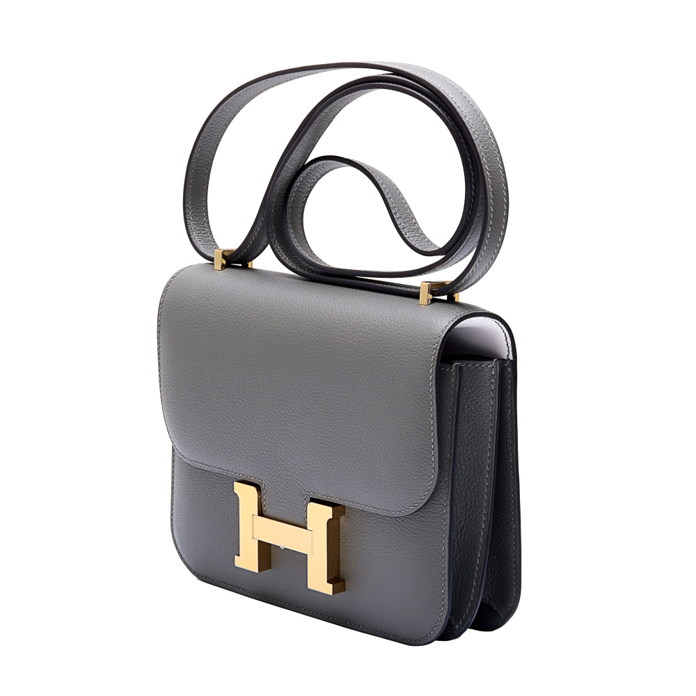 未使用] エルメス ヴェルソ シェーブル グリメイヤーxブラン イエロー