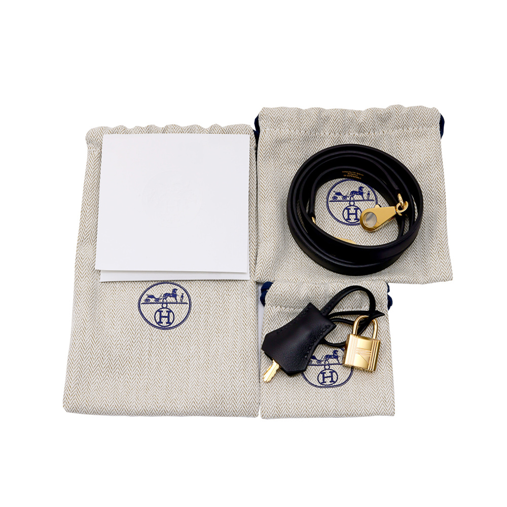 未使用] エルメス ケリー25 スイフト ブラック イエローゴールド金具 B