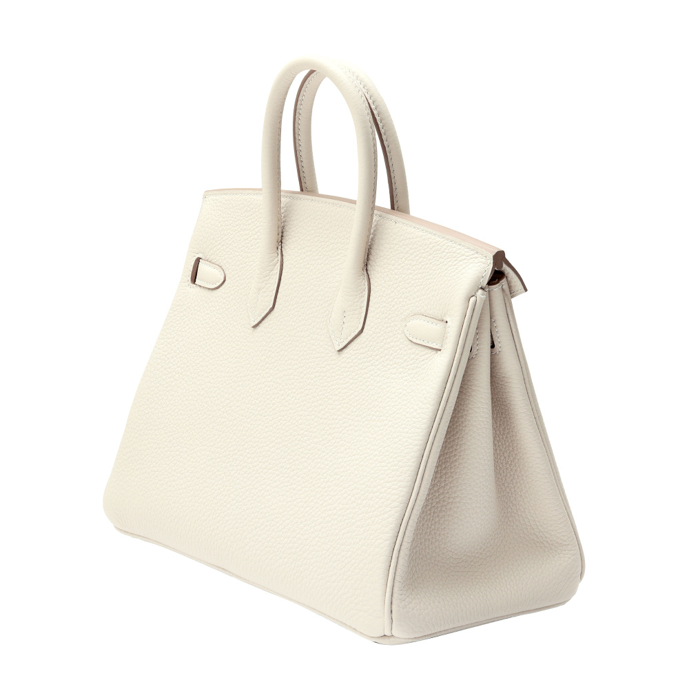 本革キューブバッグ18　ホワイト系(クレ) ゴールド金具　美品 未使用] エルメス バーキン25 トゴ クレ ピンクゴールド金具 B刻印