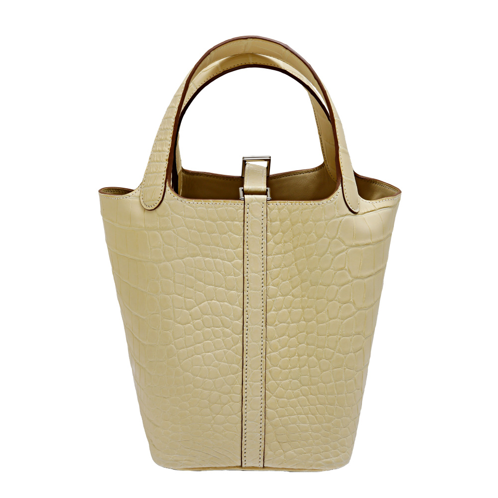 未使用] エルメス ピコタンロック PM アリゲーターマット ヴァニラ