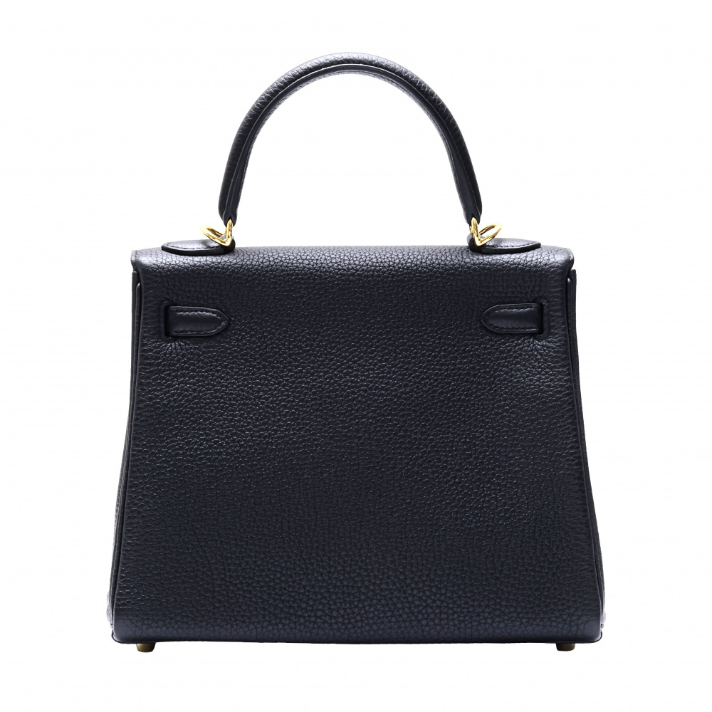 未使用] エルメス ケリー25 トゴ ブラック イエローゴールド金具 B刻印  