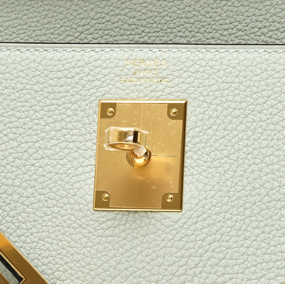 未使用] エルメス ケリー28 トゴ グリネヴェ イエローゴールド金具 W