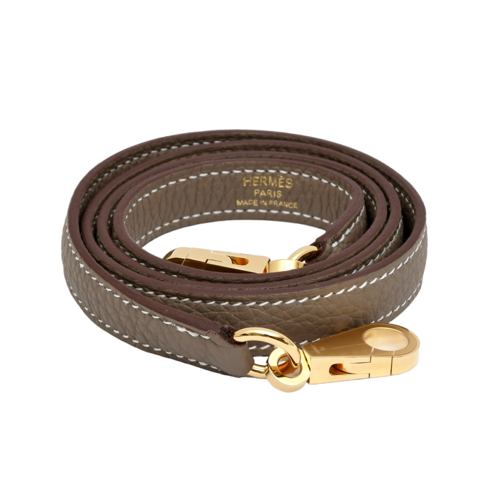 未使用] エルメス ケリー25 トゴ エトゥープ イエローゴールド金具 W