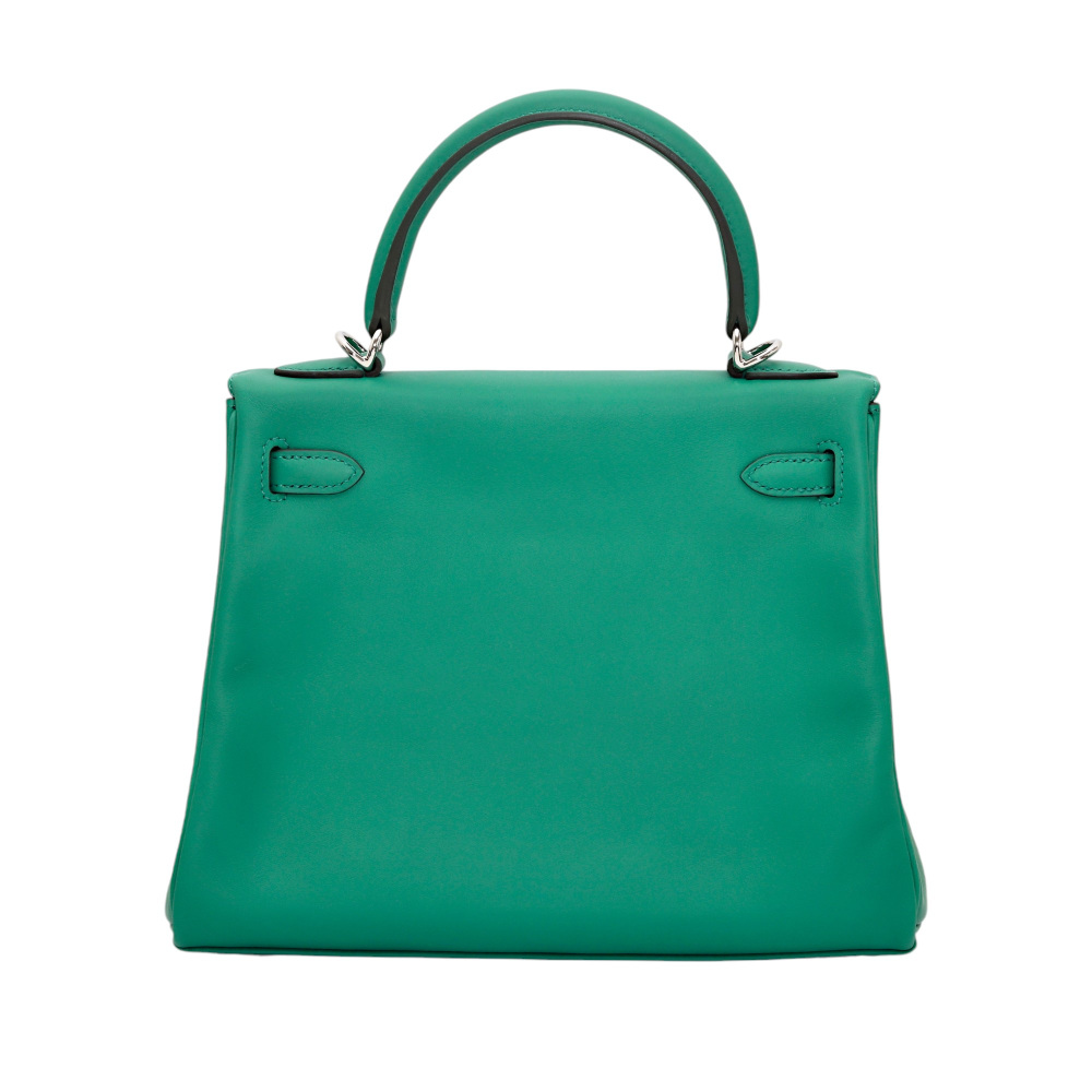 HERMÈS エルメス　ミントグリーン ブレスレット 美品　箱、袋有り 未使用] エルメス ケリー25 スイフト グリーン シルバー金具 W