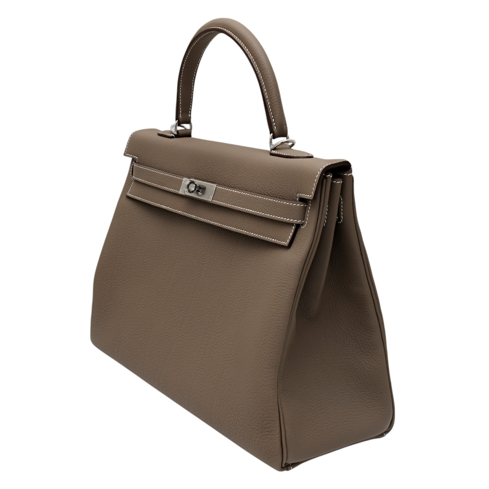 未使用] エルメス ケリー35 トゴ エトゥープ シルバー金具 K刻印