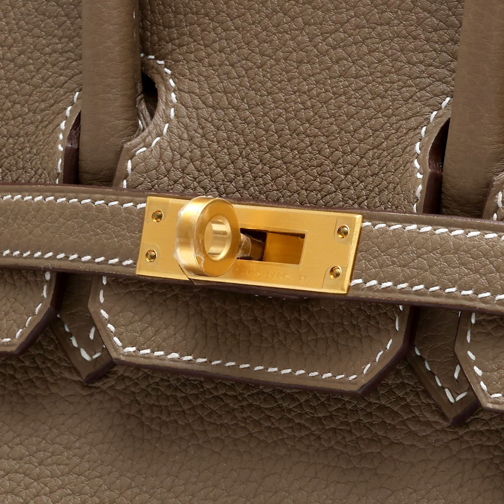 未使用] エルメス バーキン25 トゴ エトゥープ マットゴールド金具 K