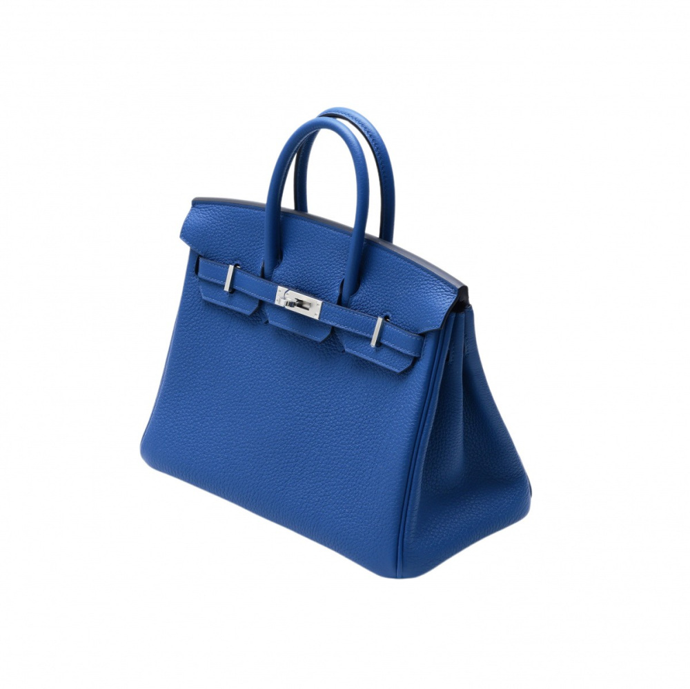 未使用] エルメス バーキン25 トゴ ブルーフランス シルバー金具 K刻印