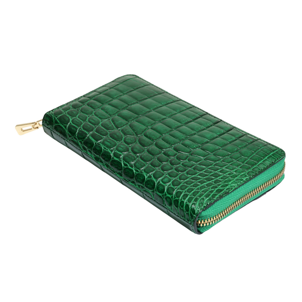 新品] 其他闪亮鳄鱼皮圆形钱包（绿色） 男女通用的钱包R012545 | 钱包的通过