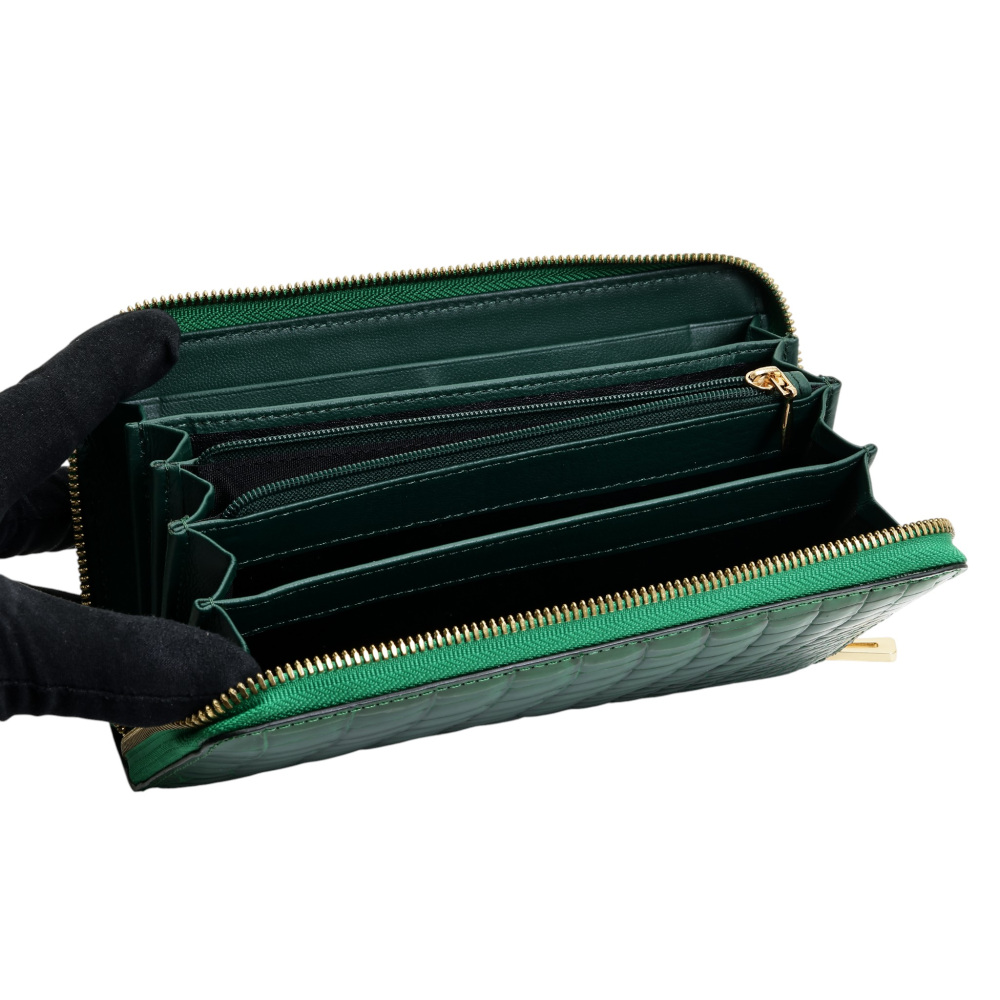 新品] 其他闪亮鳄鱼皮圆形钱包（绿色） 男女通用的钱包R012545 | 钱包的通过