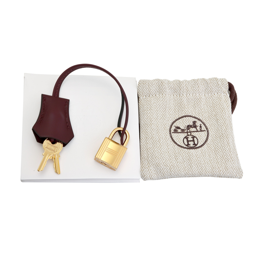 未使用] エルメス バーキン25 スイフト プルーン ゴールド金具 K刻印