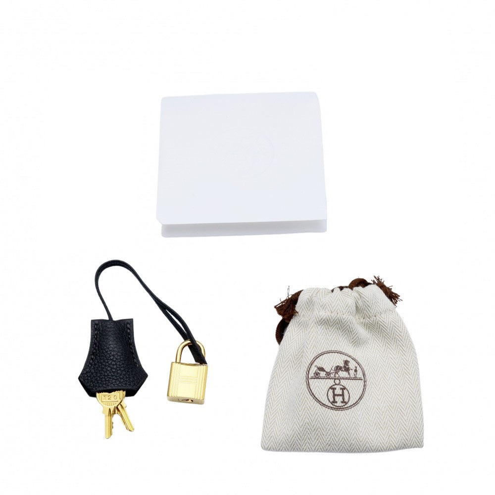 未使用] エルメス バーキン25 トゴ ブラック イエローゴールド金具 K