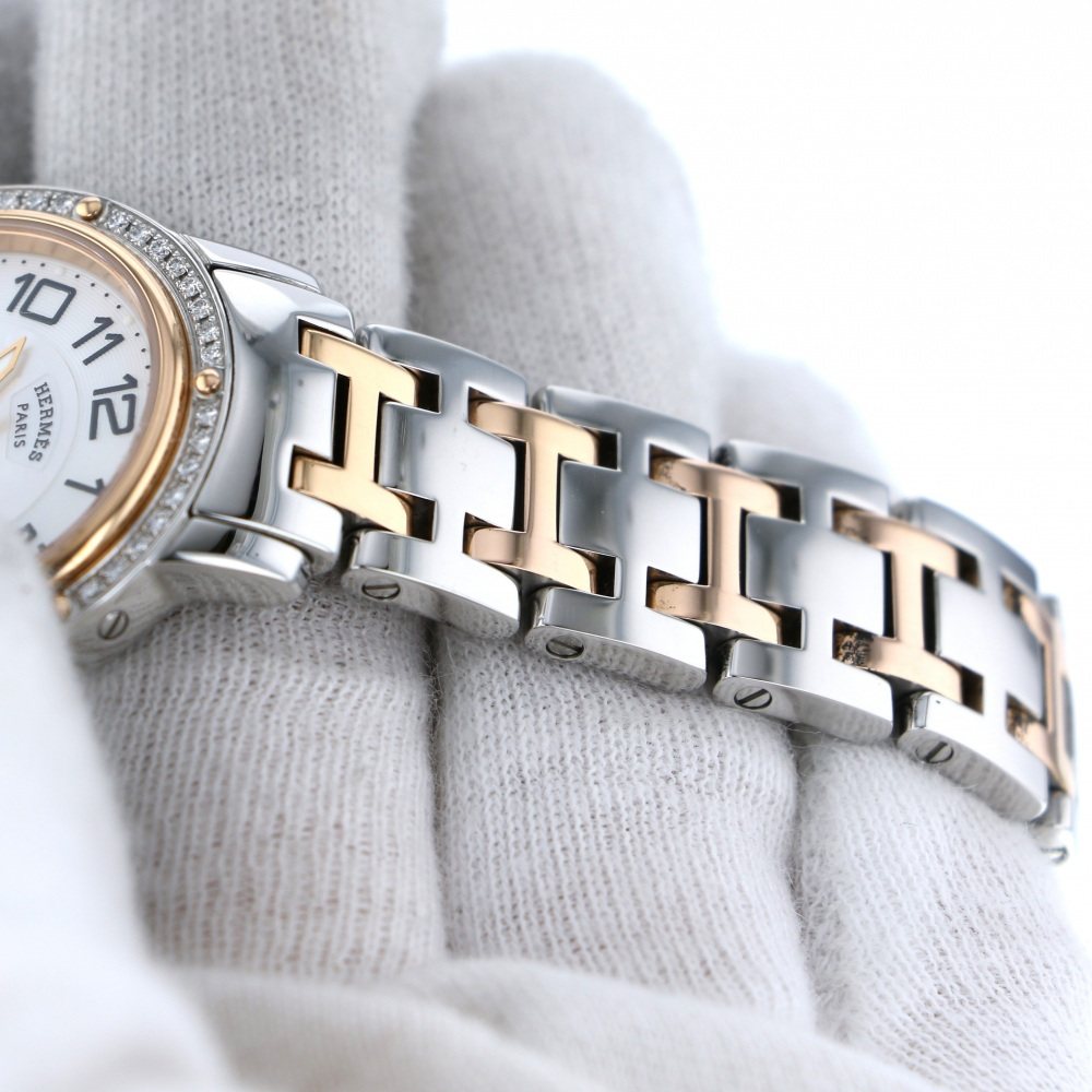 エルメス クリッパークラシック ダイヤベゼル 中古] エルメス クリッパー クリッパー ベゼルダイヤ CP1322 W182679