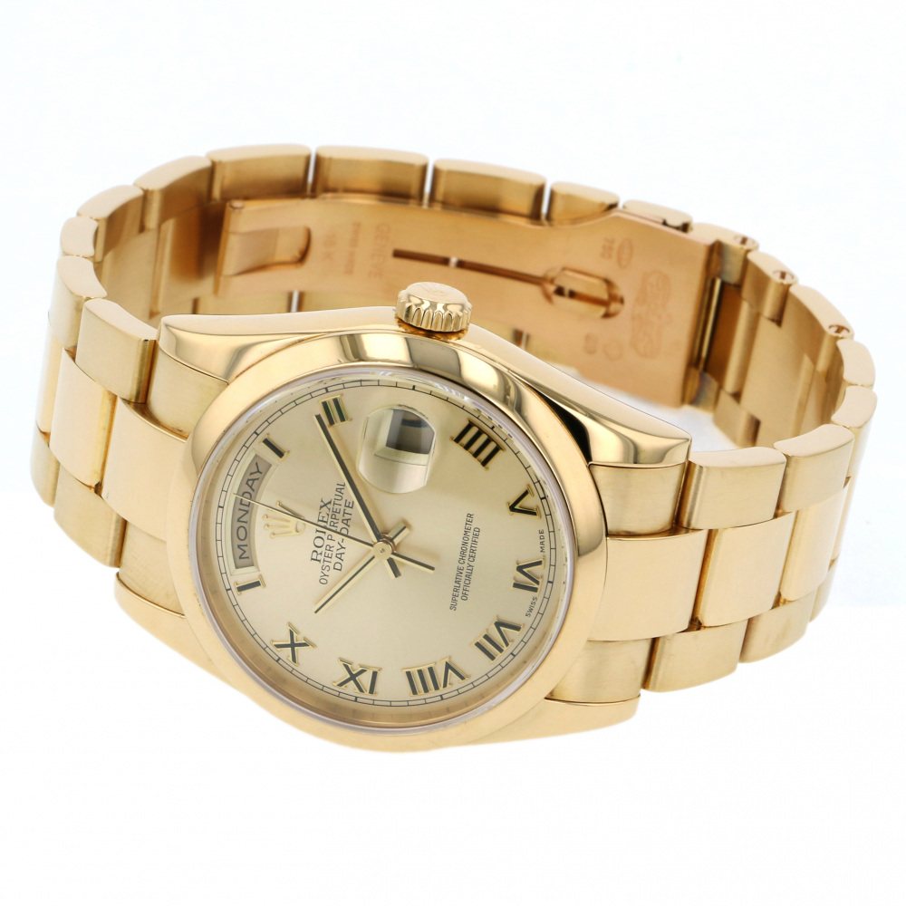 ロレックス デイデイト 118208.CPRMOシャンパン/ローマ イエロー