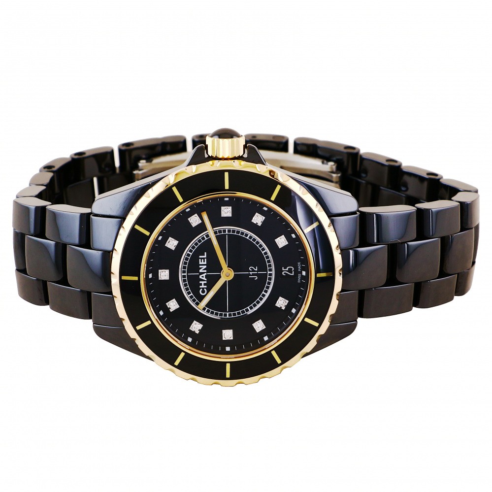 CHANEL　時計 新品] シャネル J12 H2544ブラック ダイヤモンド セラミック デイト