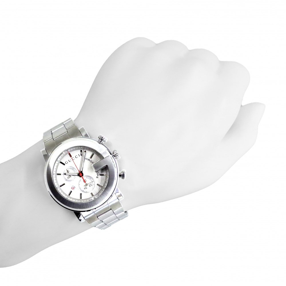 New] Gucci G-Chrono YA101339white stainless Chronograph | Yukizaki