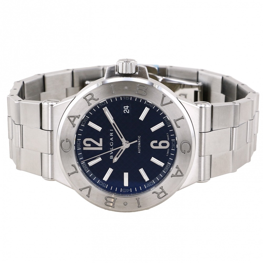 新品] ブルガリ ディアゴノ DG40BSSDブラック ステンレス デイト表示