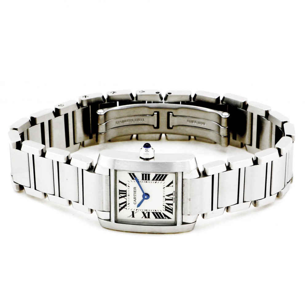 カルティエ CARTIER タンクフランセーズSM レディース クォーツ 腕時計 SS ホワイト文字盤 W51008Q3 中古 新入荷 CA0447 TANK（Cartier） カルティエ CARTIER タンクフランセーズSM レディース