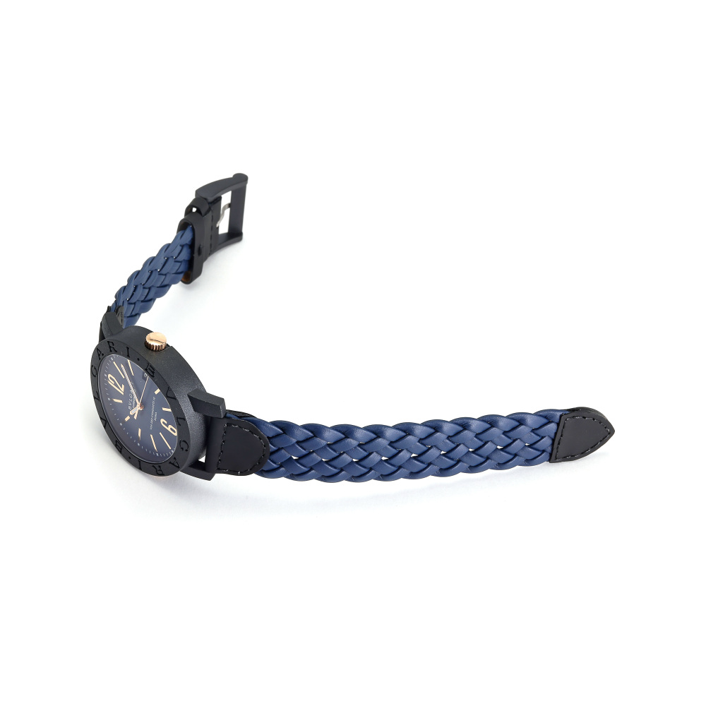 新品] ブルガリ ブルガリブルガリ BBP40C3CGLDブルー カーボン デイト  