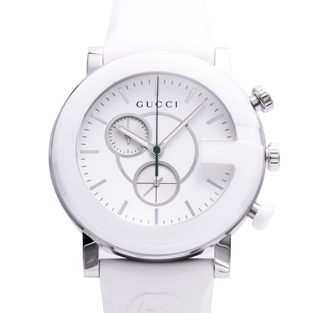 GUCCI クロノグラフ腕時計 ホワイト/グレー GUCCI ホワイト クロノグラフ 腕時計