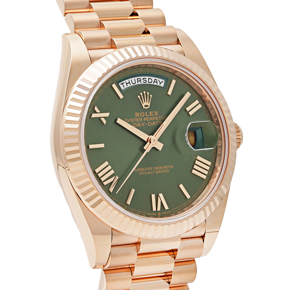 新品] ロレックス デイデイト 228235.OGRMPRオリーブグリーン/ローマ