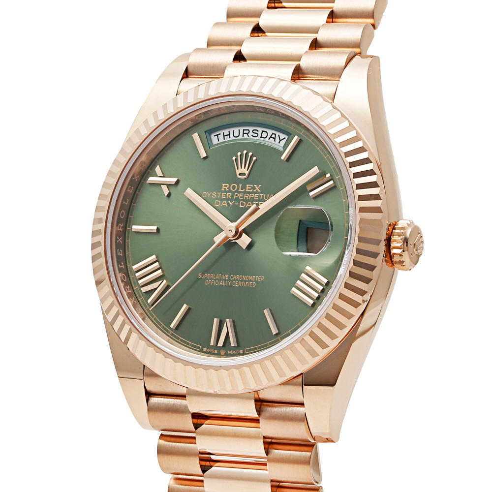 新品] ロレックス デイデイト 228235.OGRMPRオリーブグリーン/ローマ