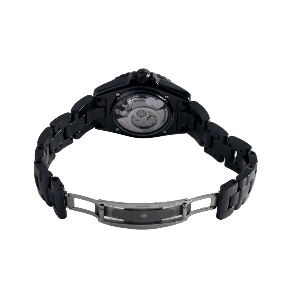 新品] シャネル J12 H7418ブラック ステンレス シースルーバック