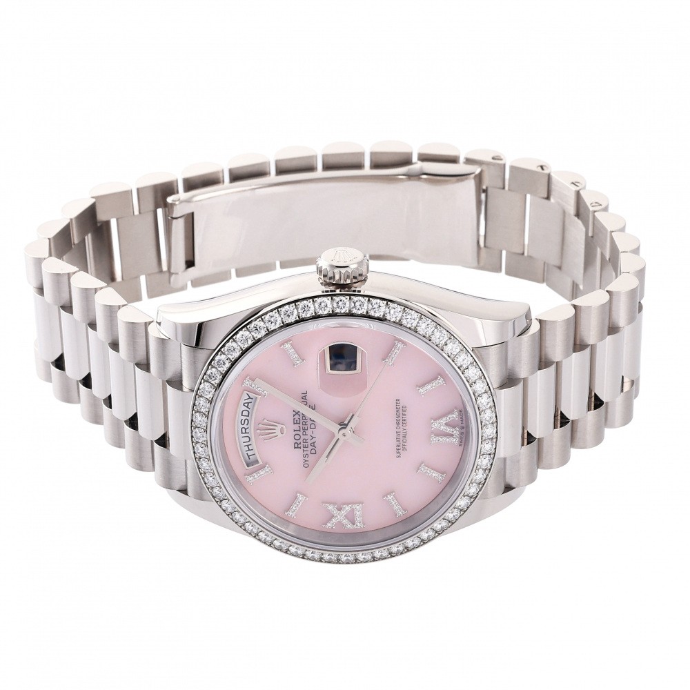 高級結び帯　ピンク ロレックス デイデイト 128349RBR.PKORMVIDXIDPR ピンクオパール