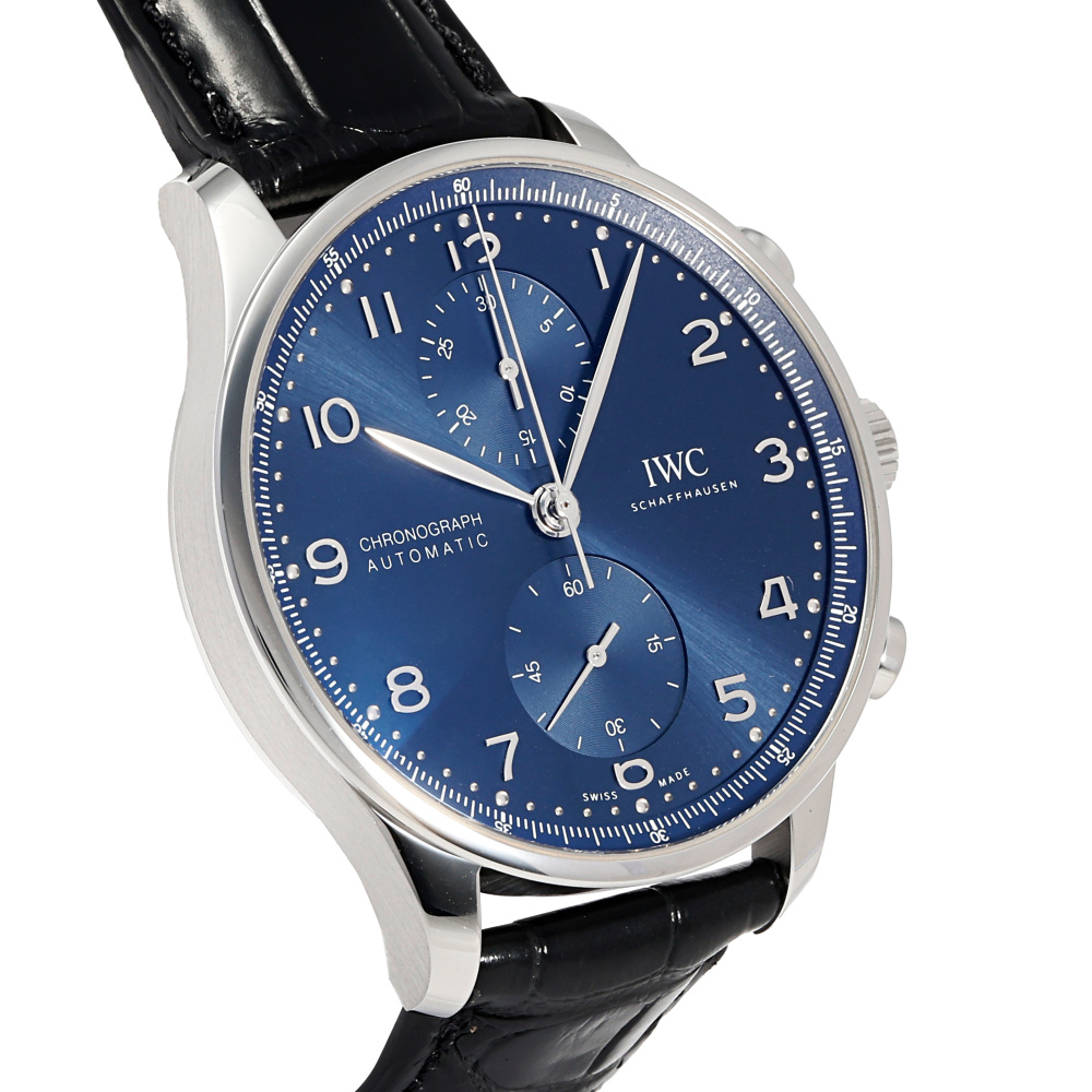 新品] IWC ポルトギーゼ IW371606ブルー ステンレス クロノグラフ