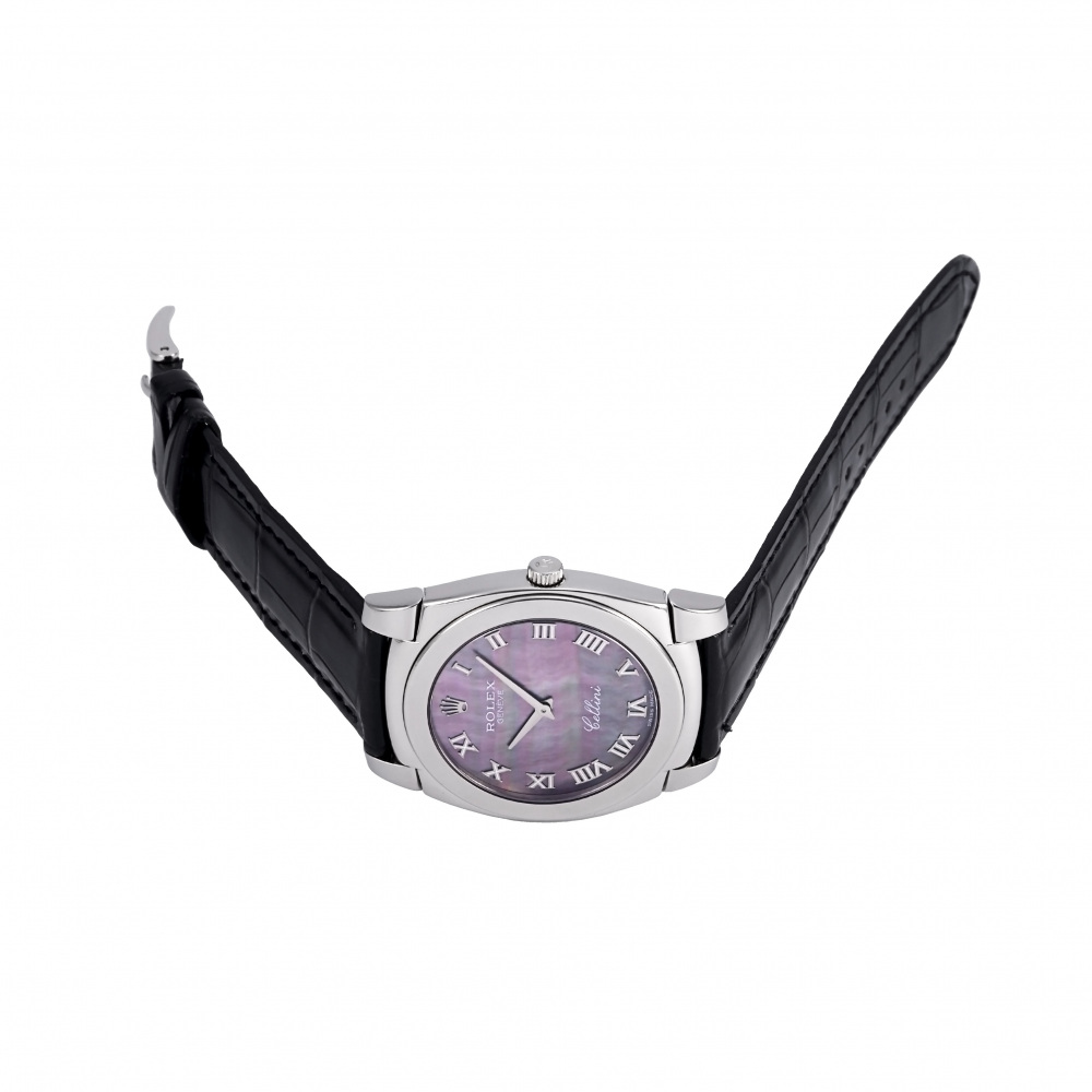 ロレックス チェリーニ 53309 シェル ブラック/ローマ レザー