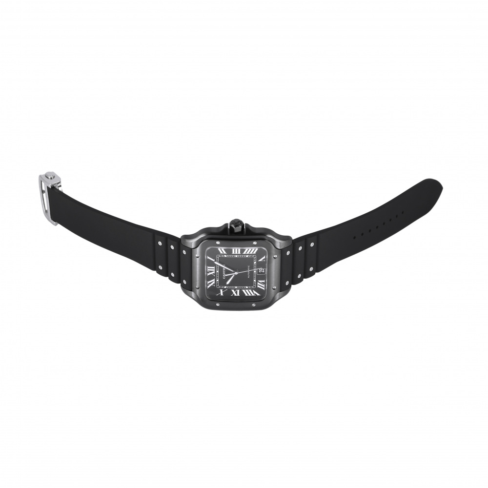 本物保証【即決で送料無料】極美品/黒/カルティエ/サントス/3000769/メンズ/長財布/ノワール/cartierの箱とカードと冊子と保存袋付/正規品 カルティエ サントスデュモンの通販