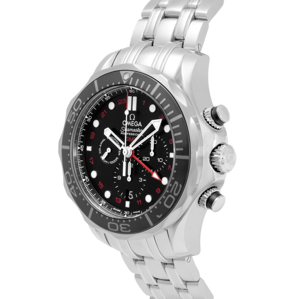 新品] オメガ シーマスター 21230445201001ブラック ステンレス GMT