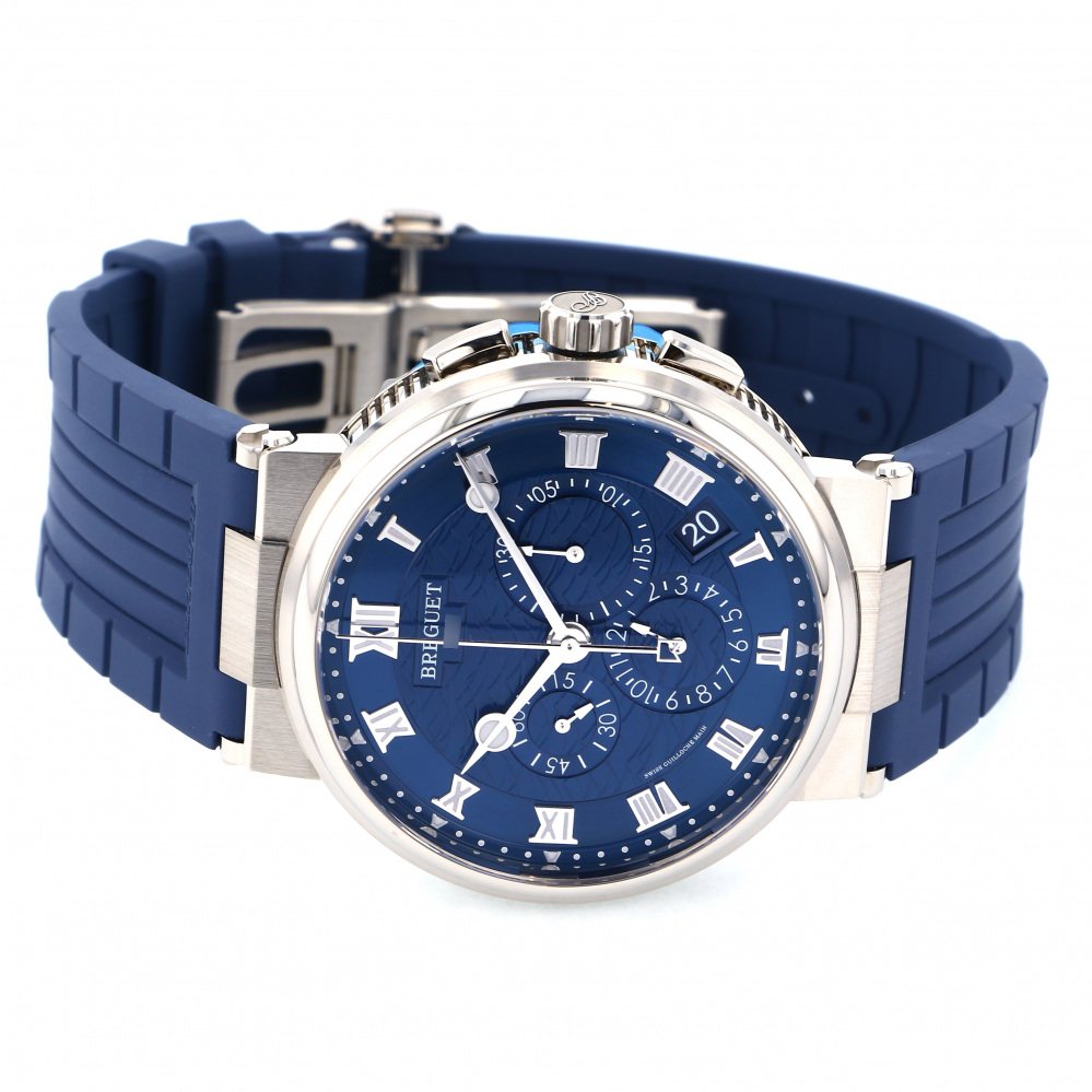 新品] ブレゲ マリーン 5527BBY25WV サンバースト ブルー ホワイト