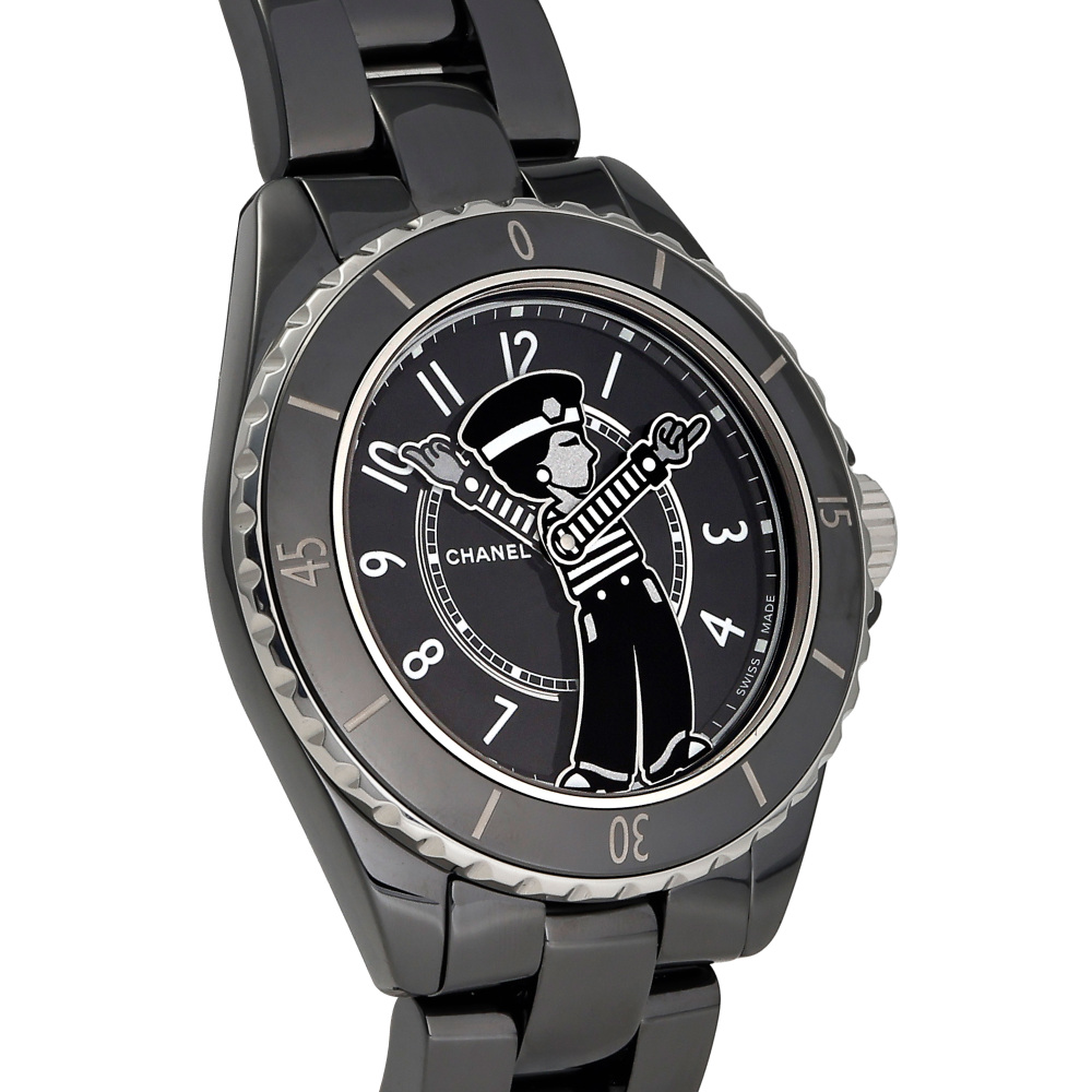 シャネル 新品] シャネル J12 H7609ブラック セラミック 逆回転防止ベゼル