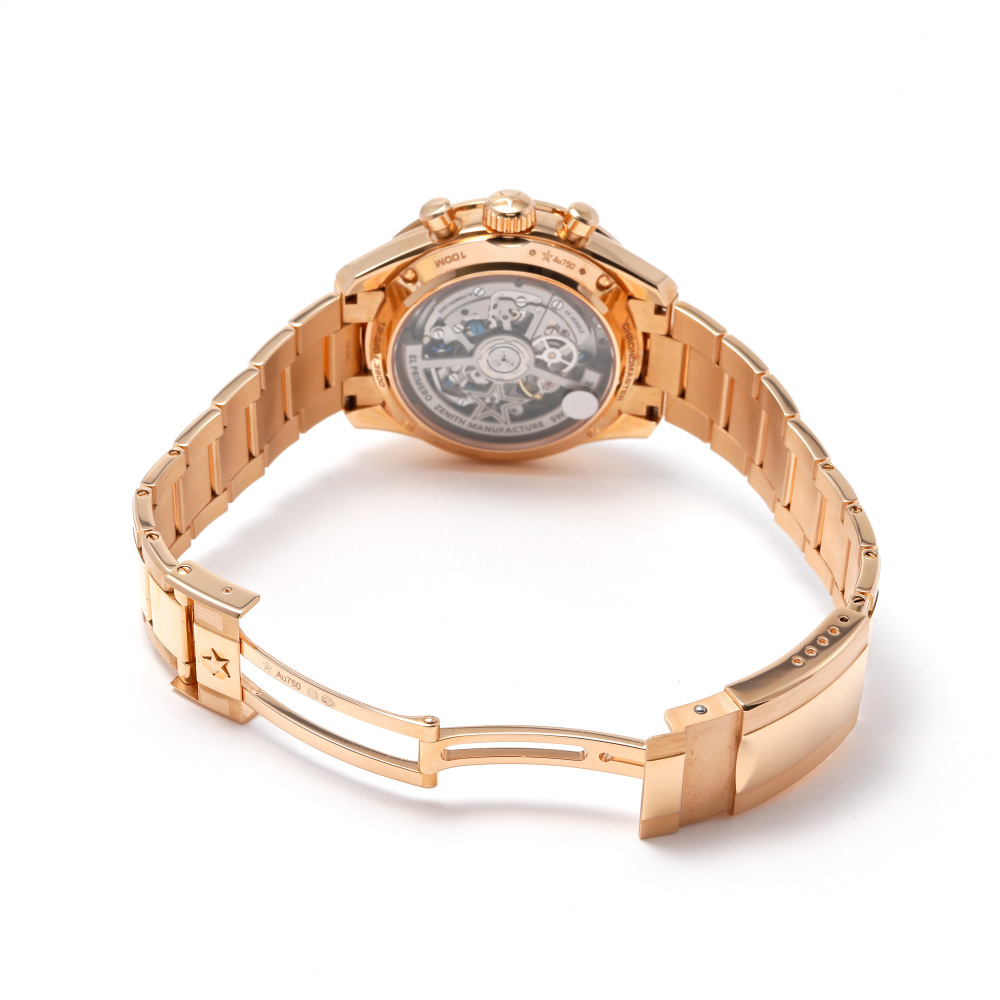 新品] ゼニス クロノマスター 183101360021M3100ブラック K18ローズ