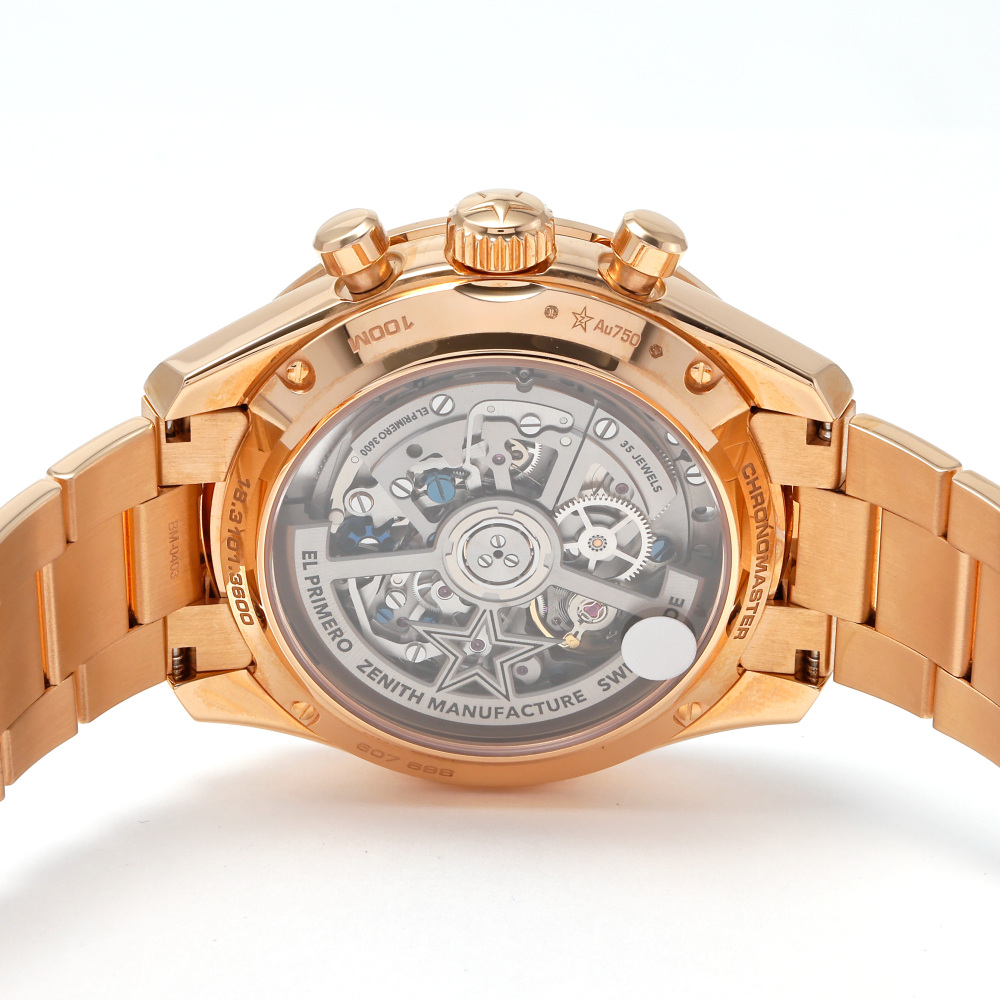 新品] ゼニス クロノマスター 183101360021M3100ブラック K18ローズ