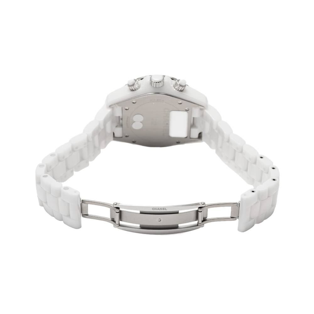 新品] シャネル J12 H2009ホワイト ダイヤモンド セラミック クロノ