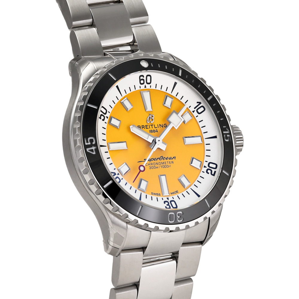 しも　ブライトリング BREITLING スーパーオーシャン　イエロー ブライトリング】鮮やかなイエローが目を惹くスーパーオーシャンです