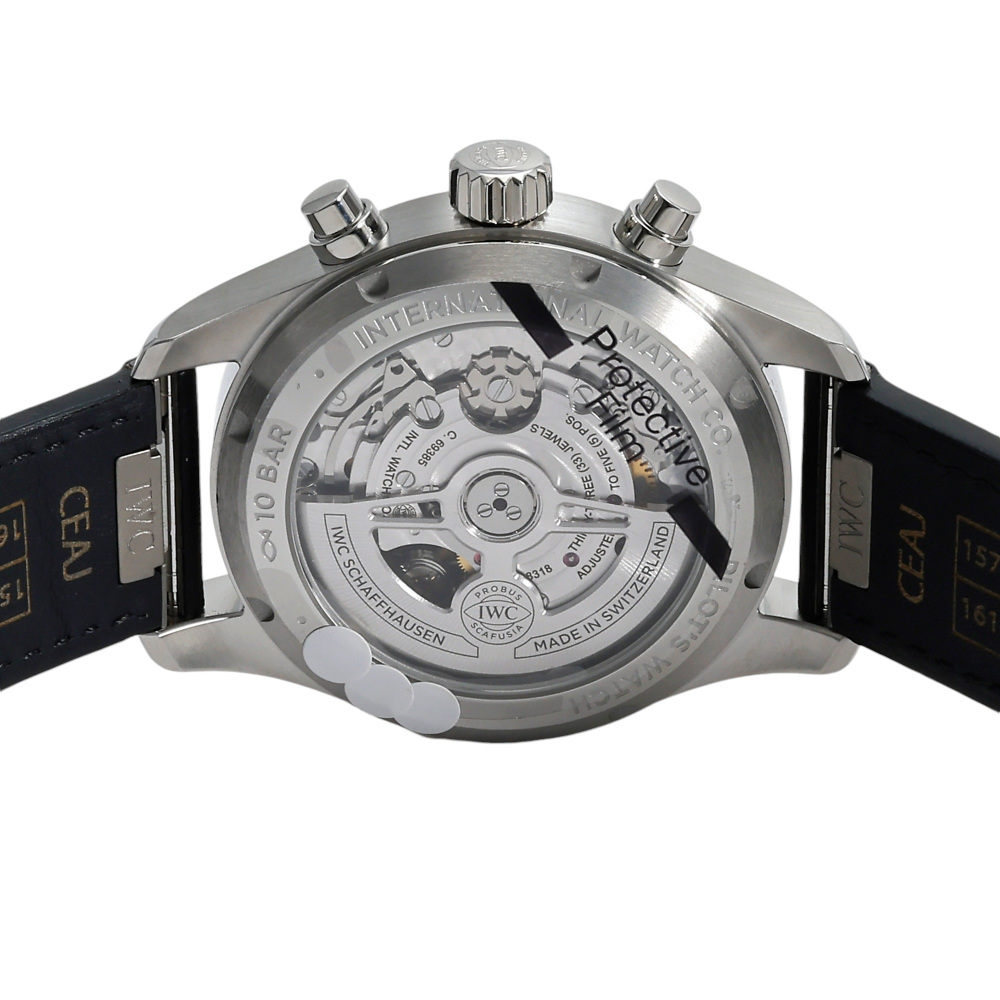 新品] IWC パイロットウォッチ IW388111ブラック ステンレス クロノ