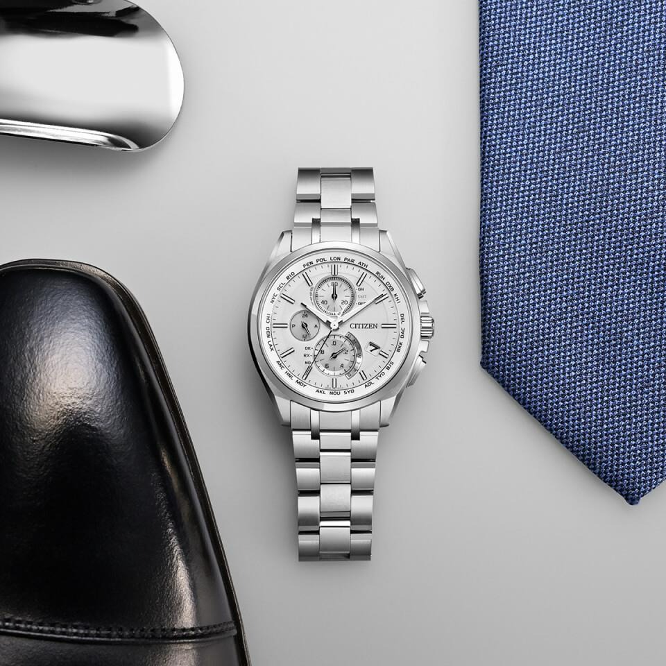 新品] シチズン アテッサ AT804057Aホワイト スーパーチタニウム