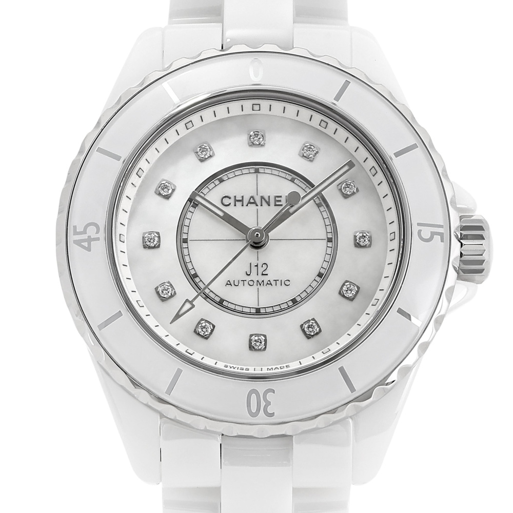 新品] シャネル J12 H10472 シェル ホワイト ダイヤモンド セラミック