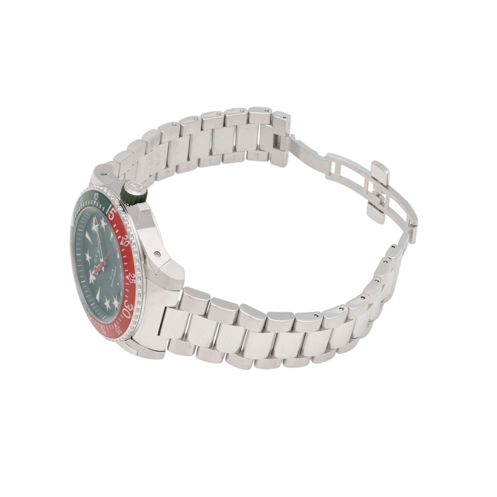 新品] グッチ ダイヴ YA136222グリーン ステンレス デイト表示 | ゆきざき