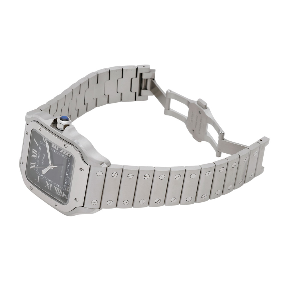 新品] カルティエ サントス WSSA0071ブルー/ローマ ステンレス デイト